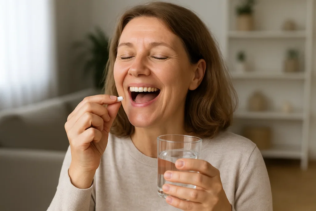 A patient staying hydrated and taking recovery medication to help pass stone fragments.